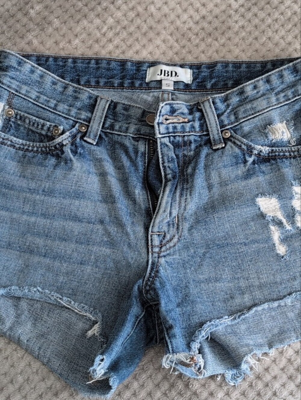 J.B. Dillon Light Wash Distressed Denim Cutoff Shorts